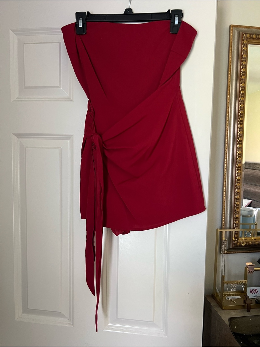 NWT REFINERY Red Wrap-Tie Romper